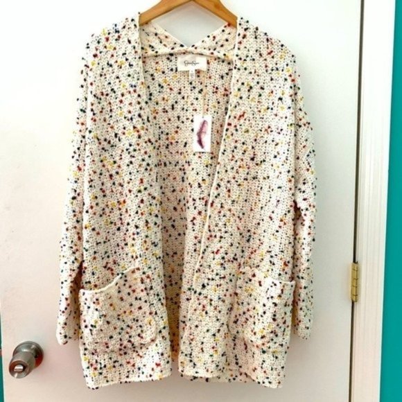 Jessica Simpson Sweaters - Jessica Simpson Confetti Rainbow Chenille Cardigan